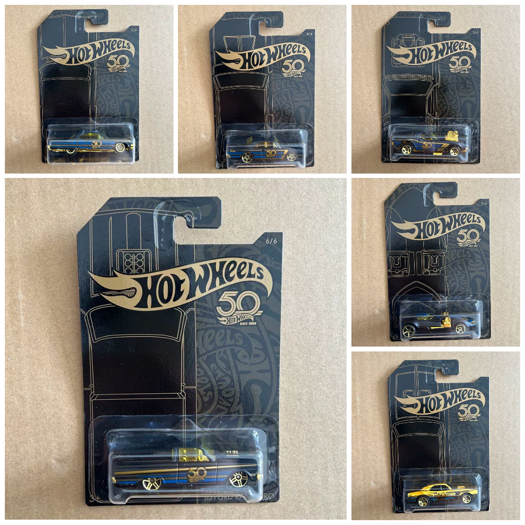 Hot Wheels 50th Anniversary Black and Gold Diecast Collection