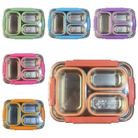 3-Compartment Stainless Steel Bento Lunch Box