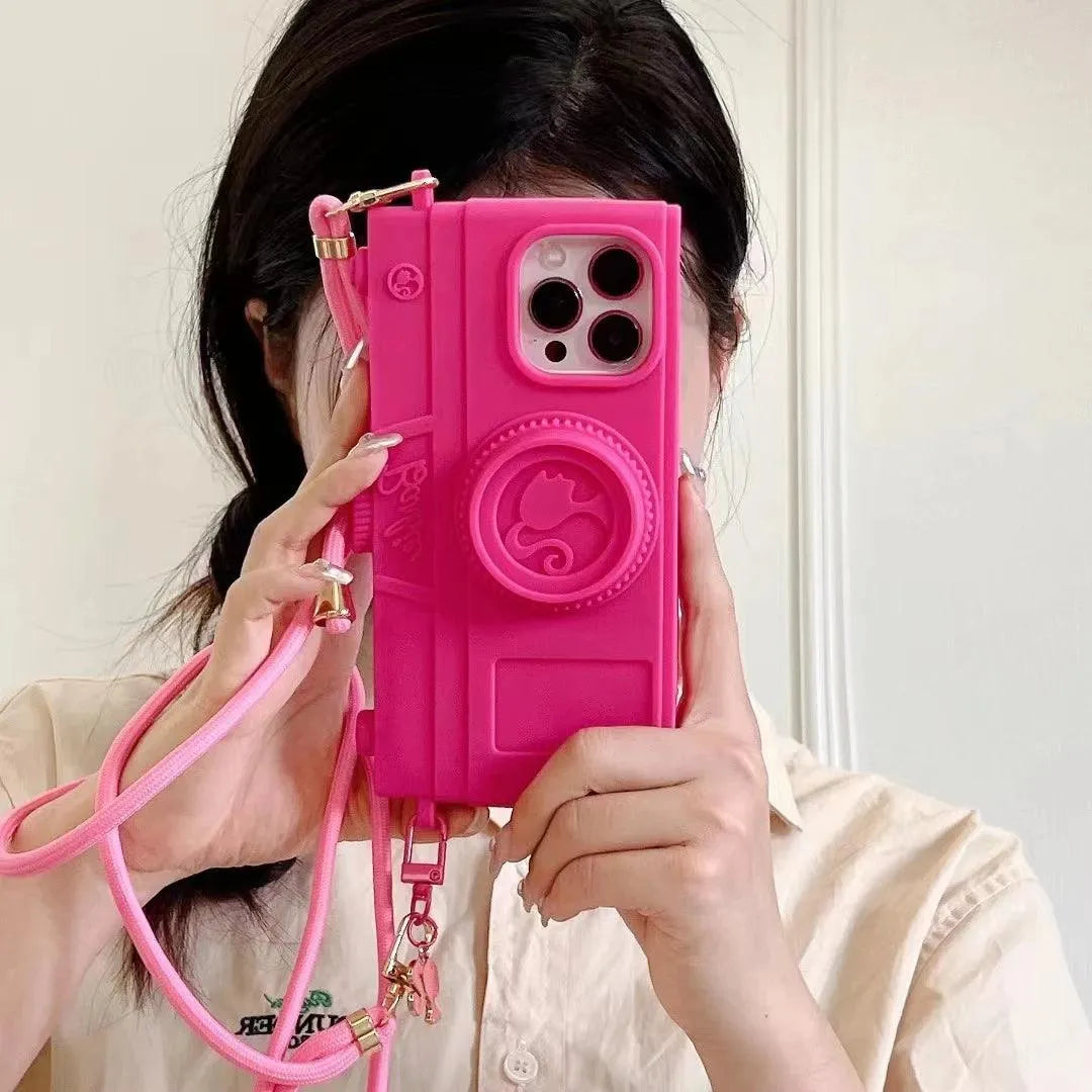 Pink Barbie Camera Bag Case (For iPhones) - Bear Hugs