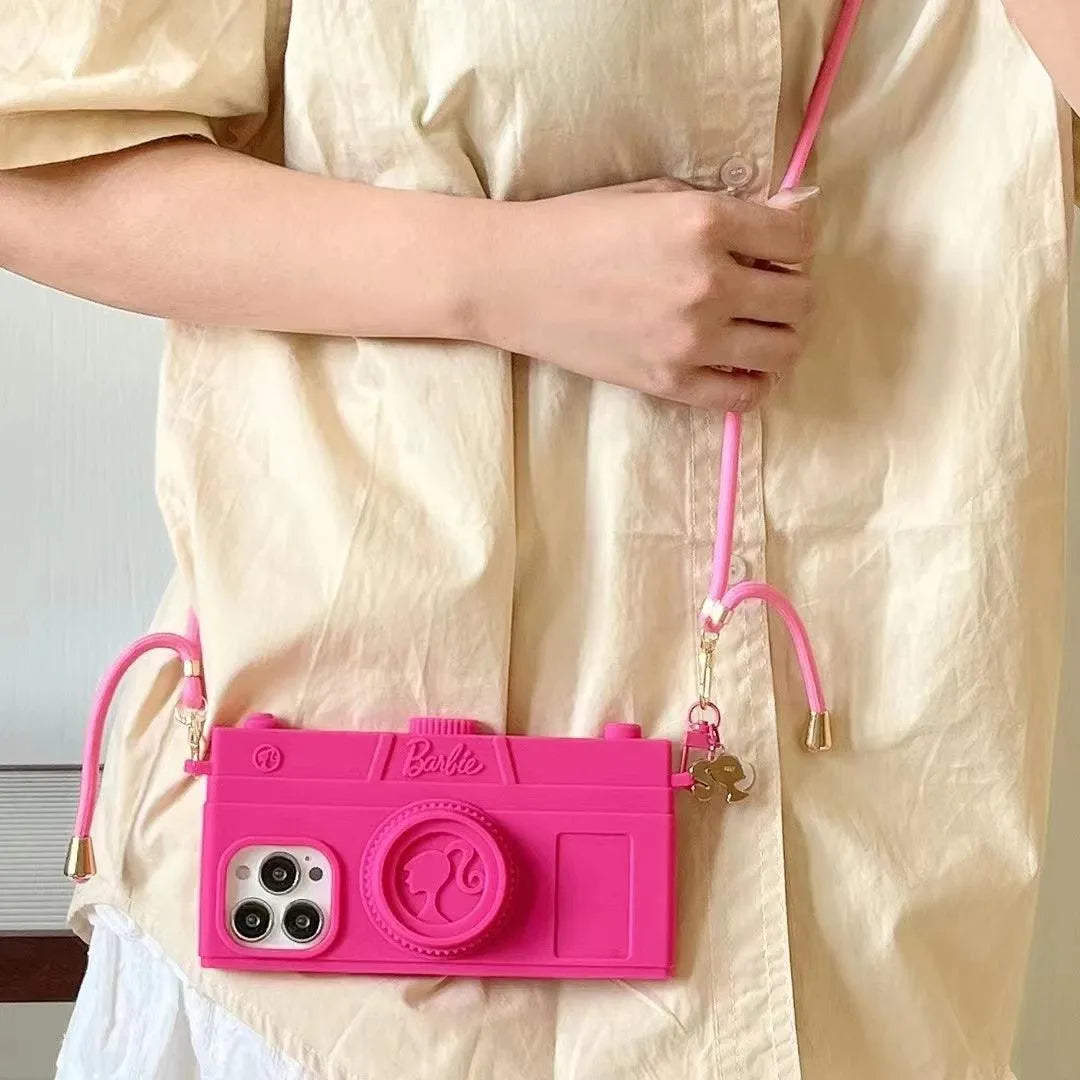 Pink Barbie Camera Bag Case (For iPhones) - Bear Hugs