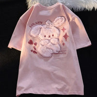 Pink Bunny Fluffy Tee - Bear Hugs