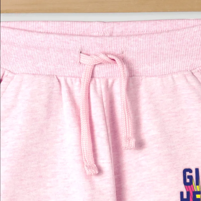 PINK N BLUE Heathered Slim Fit Joggers with Drawstring Waistline - Bear Hugs