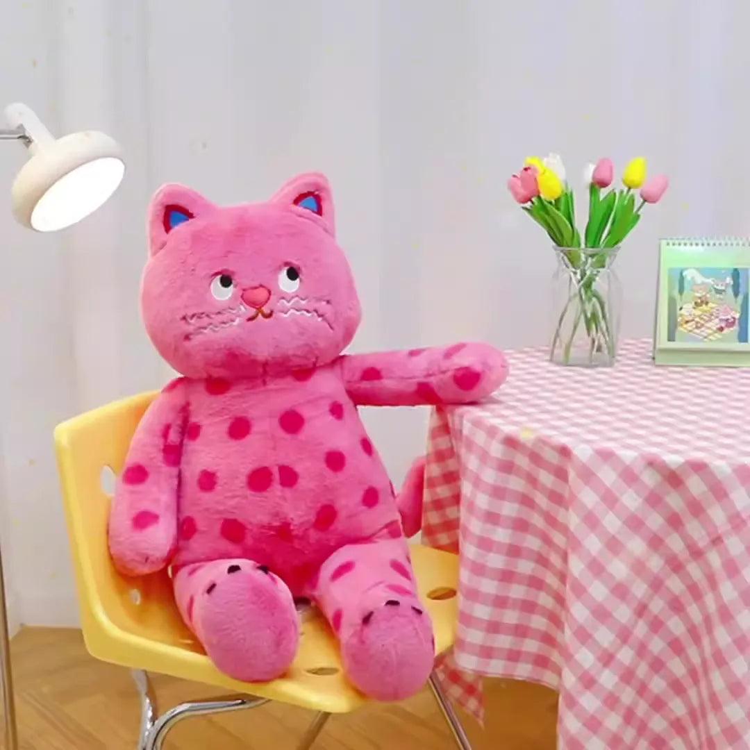 Pink Polka Dot Cat Plush Toy - Bear Hugs