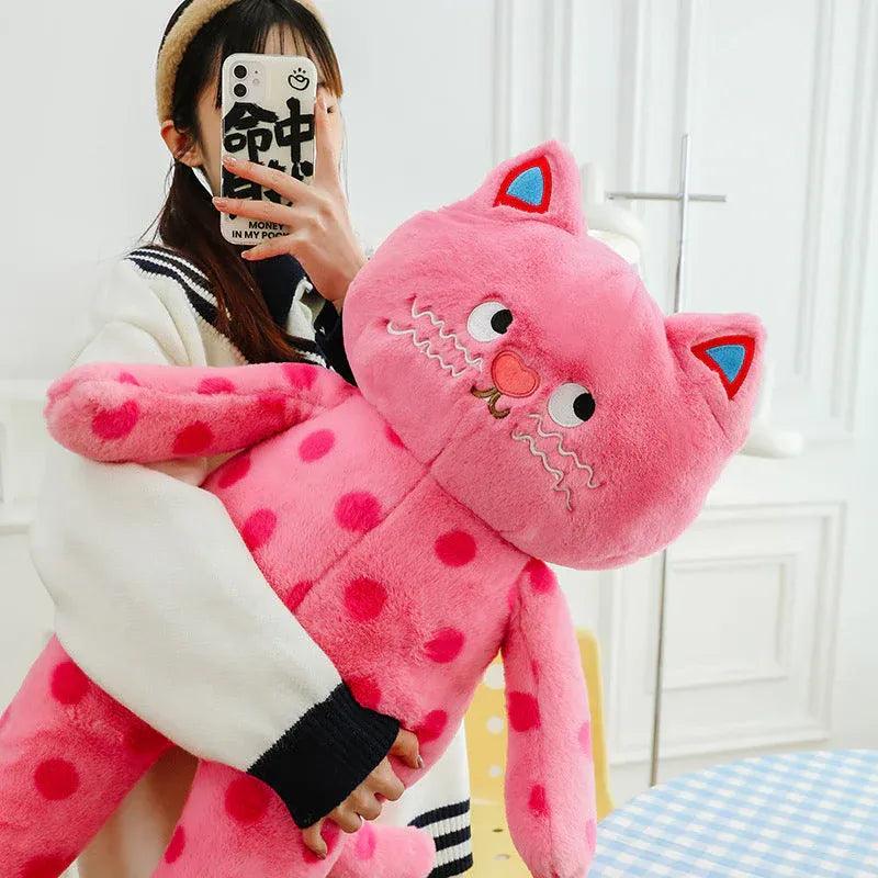 Pink Polka Dot Cat Plush Toy - Bear Hugs