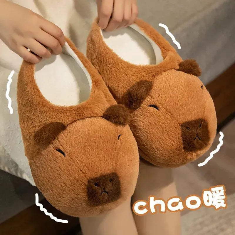 Plush Capybara Indoor Slippers - Bear Hugs