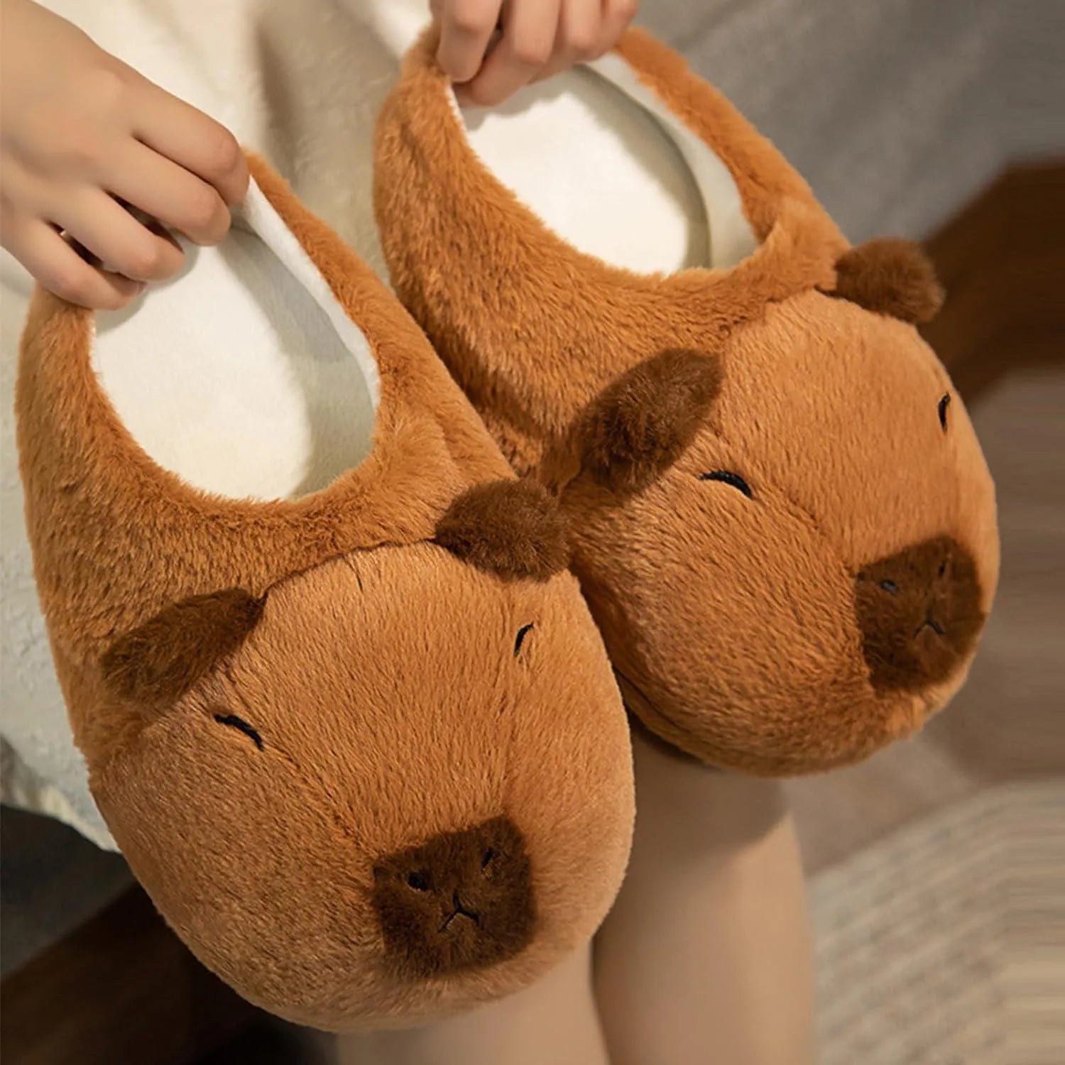 Plush Capybara Indoor Slippers - Bear Hugs