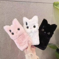 Plush Furry Cat Phone Case (For iPhones) - Bear Hugs