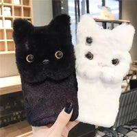 Plush Furry Cat Phone Case (For iPhones) - Bear Hugs