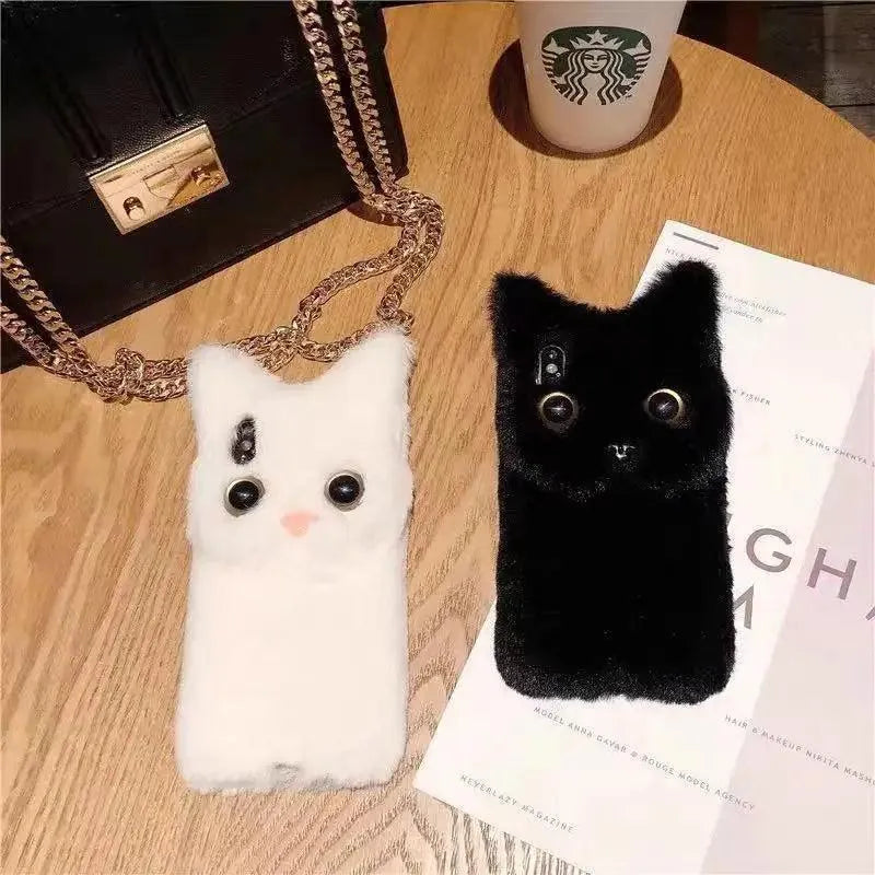 Plush Furry Cat Phone Case (For iPhones) - Bear Hugs