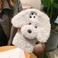 Plush Furry Dog Phone Case (For iPhones) - Bear Hugs