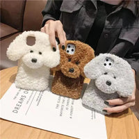 Plush Furry Dog Phone Case (For iPhones) - Bear Hugs