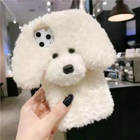 Plush Furry Dog Phone Case (For iPhones) - Bear Hugs