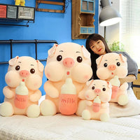 Plush Piggy With Milk Bottle - Bear Hugs