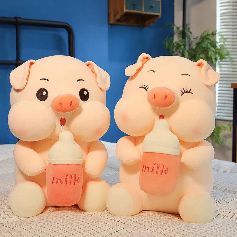 Plush Piggy With Milk Bottle - Bear Hugs