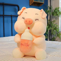 Plush Piggy With Milk Bottle - Bear Hugs