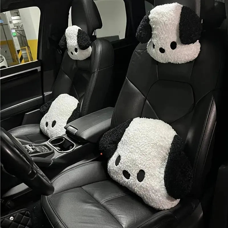 Pochacco Car Headrest and Back Pillow - Bear Hugs