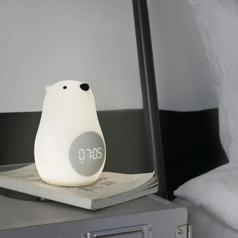 Polar Bear Night Lamp with Alarm Clock and Timer - Bear Hugs