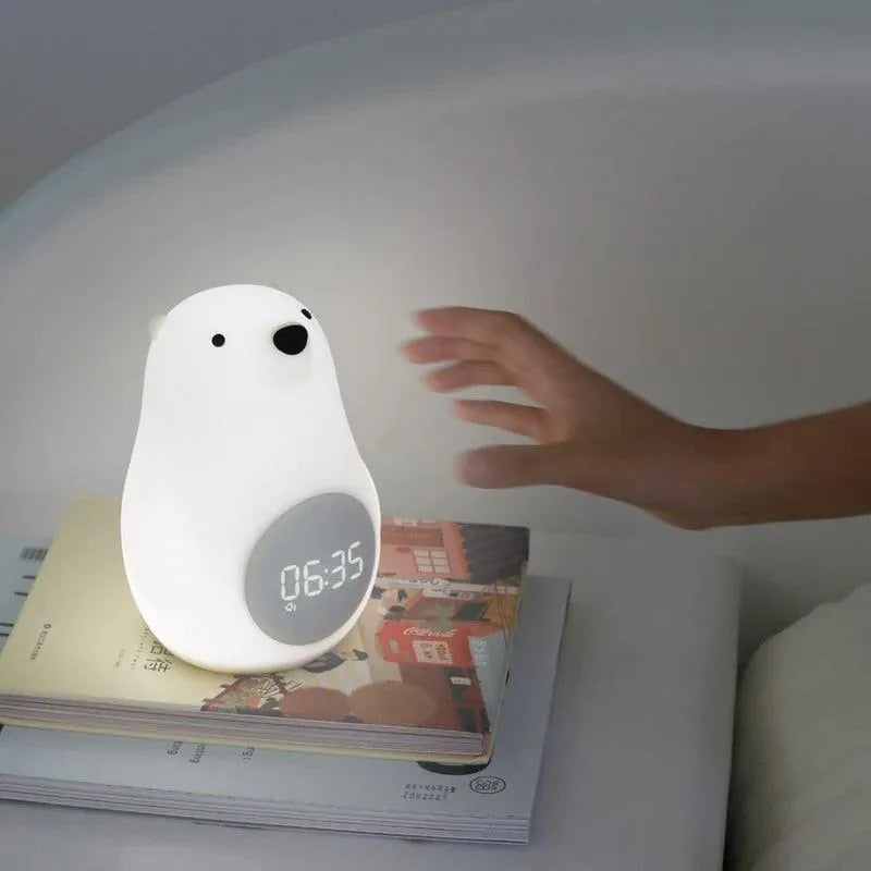 Polar Bear Night Lamp with Alarm Clock and Timer - Bear Hugs