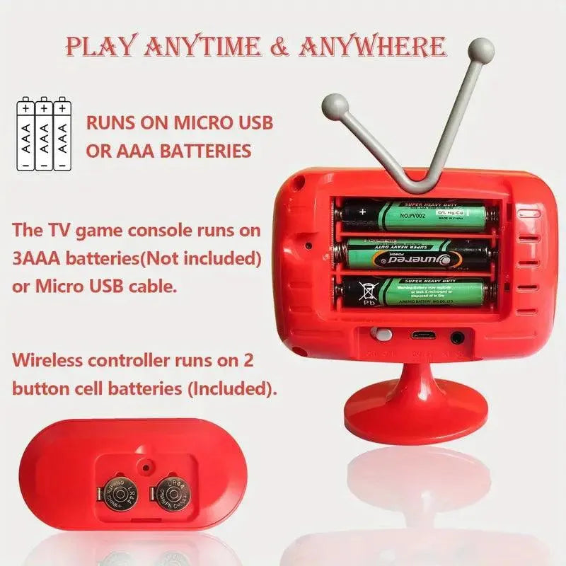 Portable Retro 8-Bit Dual Game Console - Bear Hugs