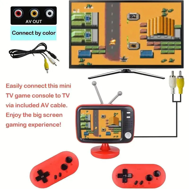 Portable Retro 8-Bit Dual Game Console - Bear Hugs