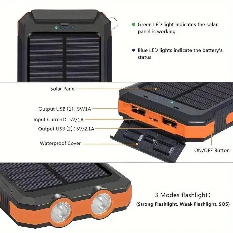 Portable Solar Energy Mobile Adventure Power Bank (7000 mAh) - Bear Hugs