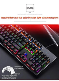 Premium Mechanical LED Backlit 104 Keys Keyboard - Bear Hugs