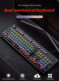 Premium Mechanical LED Backlit 104 Keys Keyboard - Bear Hugs