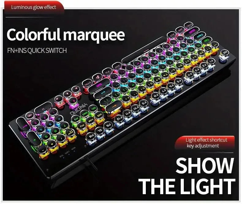 Premium Mechanical LED Backlit 104 Keys Keyboard - Bear Hugs