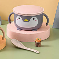 Premium Penguin Kids Feeding Bowl with Spoon - Bear Hugs