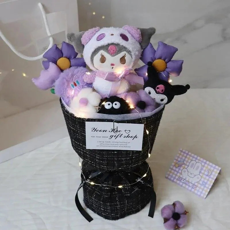 Premium Sanrio My Melody Kuromi Hello Kitty Doll Bouquet - Bear Hugs