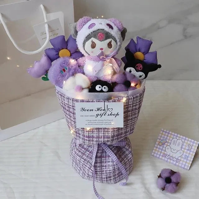 Premium Sanrio My Melody Kuromi Hello Kitty Doll Bouquet - Bear Hugs