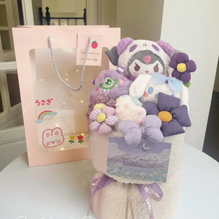 Premium Stuffed Sanrio Purin My Melody Kuromi Cinnamoroll Bouquet - Bear Hugs