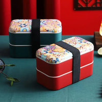 Premium Two-Tier Colourful Bento Box - Bear Hugs