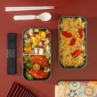 Premium Two-Tier Colourful Bento Box - Bear Hugs