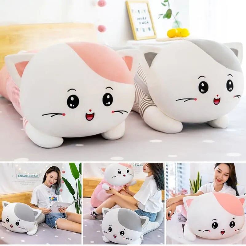 li 50cm Long Cat Pillow Plush Toy Soft Stuffed Plush Animal Kids Gift Home Decor Girl Gift - Bear Hugs