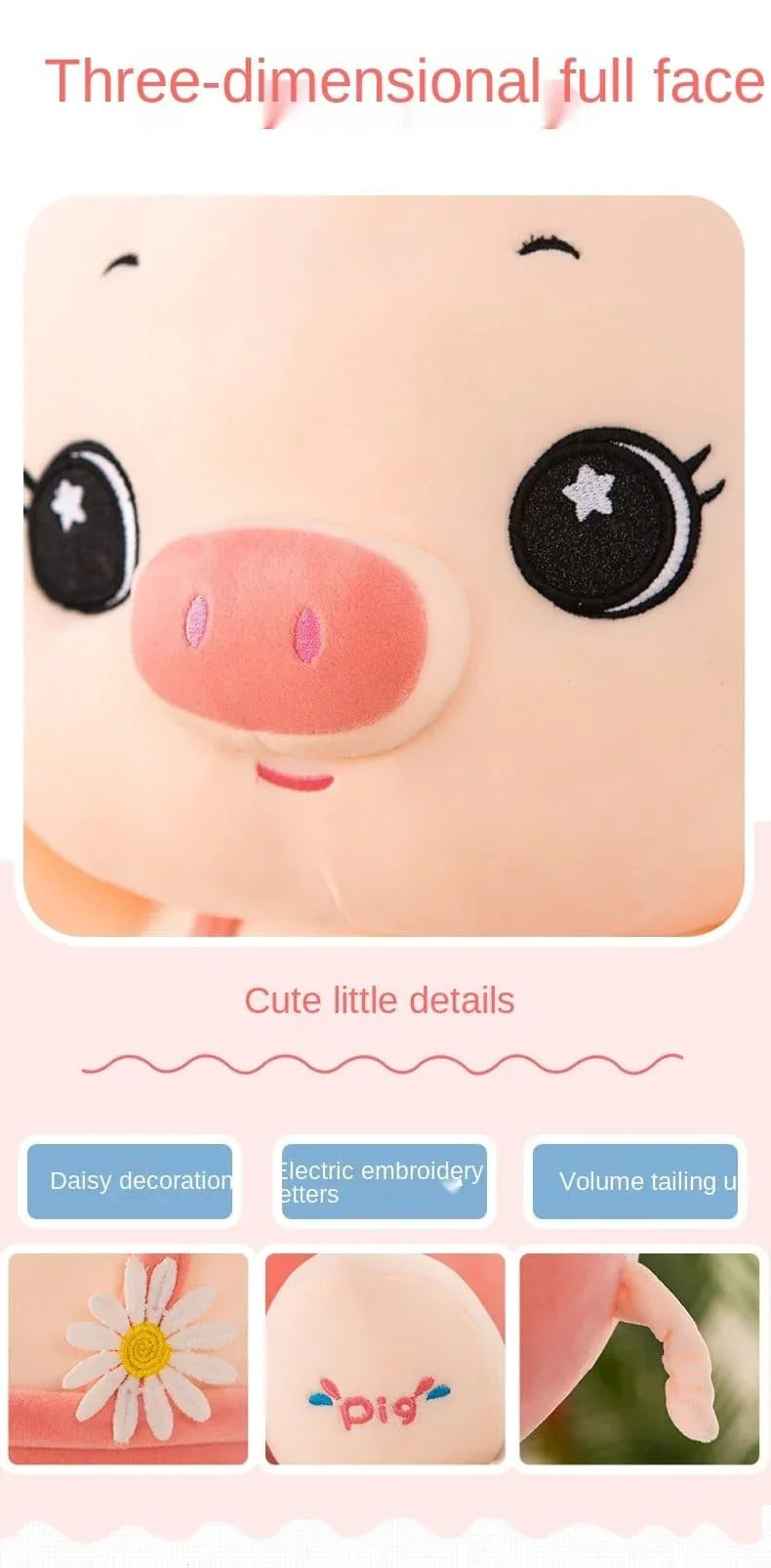 li Pig Doll Anime Plush Toy Large Stuffed Toys for Girls Room Decorative Pillow Hugs Birthday Gift - Bear Hugs
