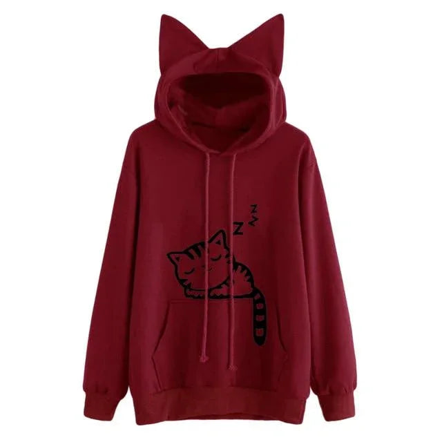 Sleepy Kitten Kisses Hoodie