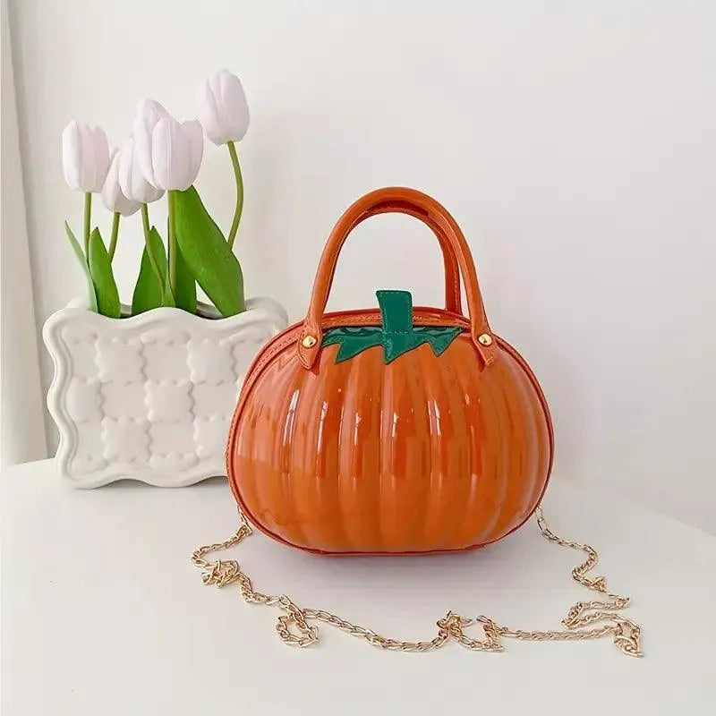 Pumpkin Shaped Satchel Novelty Crossbody Bag - Bear Hugs