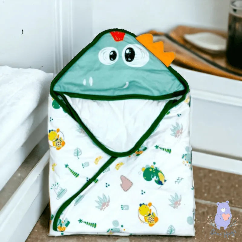 Quilted Dino Hooded Swaddle - Bear Hugs