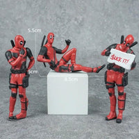 Quirky Deadpool Desk Figurine - Bear Hugs