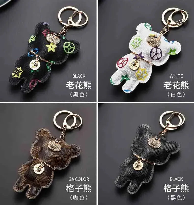 Luxury Monogram Hip Hop Bear Keychain