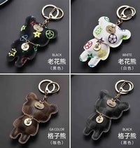 Luxury Monogram Hip Hop Bear Keychain