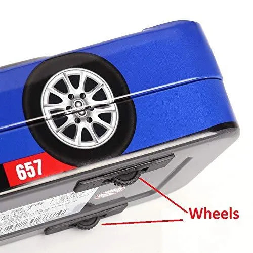 Racing Car Metal Pencil Box with Movable Wheels and Seats - Bear Hugs