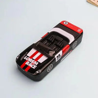 Racing Car Metal Pencil Box with Movable Wheels and Seats - Bear Hugs