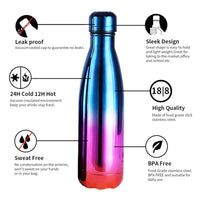 Rainbow Cola Metal Water Bottle (500 ml) - Bear Hugs