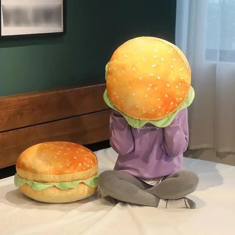 Realistic Burger Plush Pillow - Bear Hugs