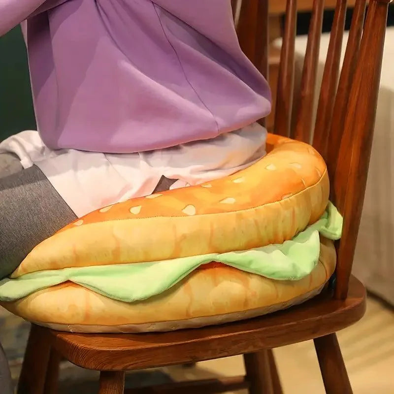 Realistic Burger Plush Pillow - Bear Hugs