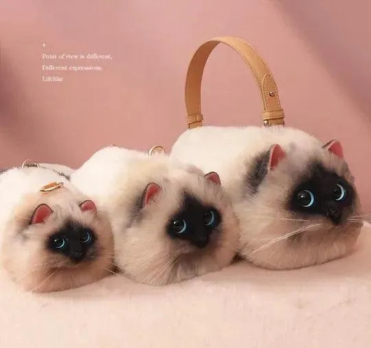 Realistic Handmade Cat Plush Handbag - Bear Hugs