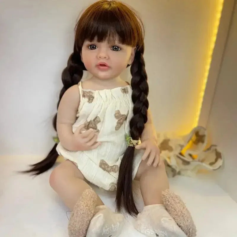 Realistic Silicon Baby Girl Doll (55 cm) - Bear Hugs