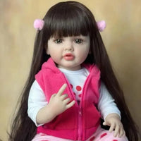 Realistic Silicon Baby Girl Doll (55 cm) - Bear Hugs